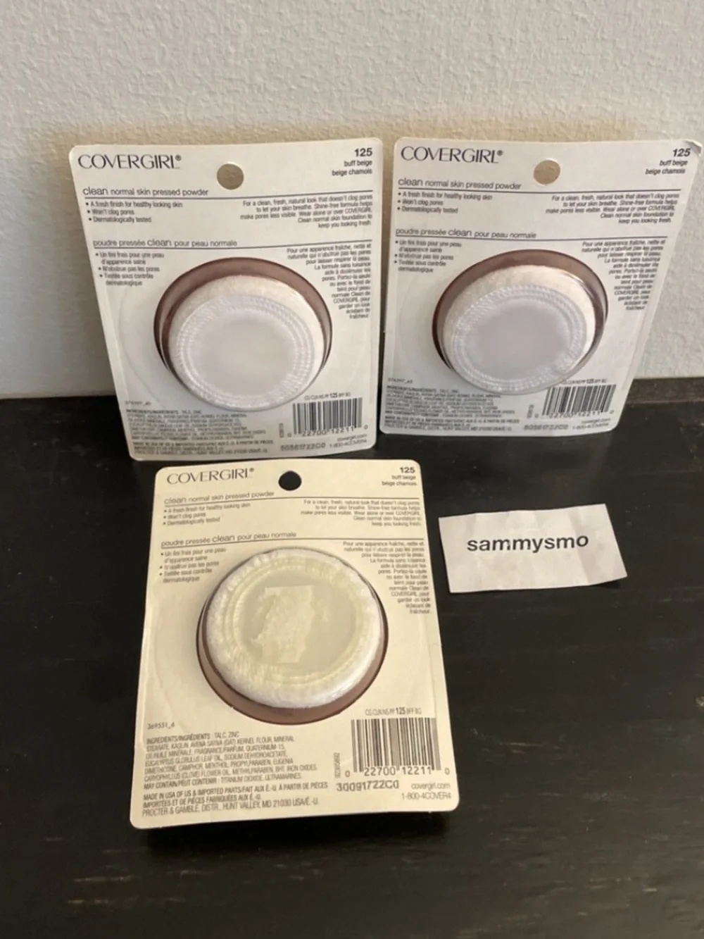 Covergirl Clean Pressed Powder, 125 Buff Beige, With Talc x3